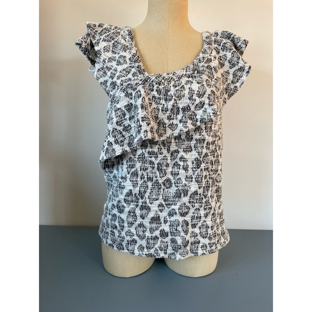 Anthropologie Dolan womens top short sleeve blue print size S